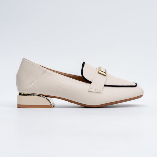 Two-Tone Trim - Beige Casual Loafer