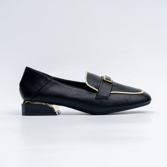 Two-Tone Trim - Black Casual Loafer