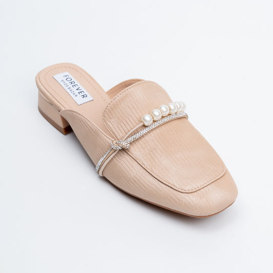 Aria Pearl - Khaki Casual Mules