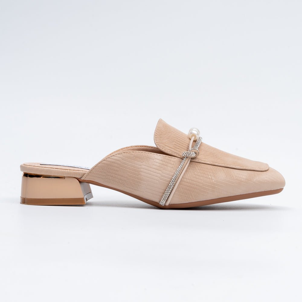Aria Pearl - Khaki Casual Mules - view 2