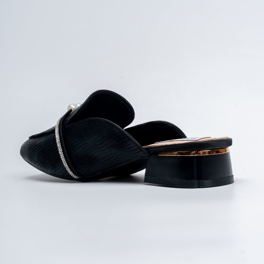 Aria Pearl - Black Casual Mules - view 4