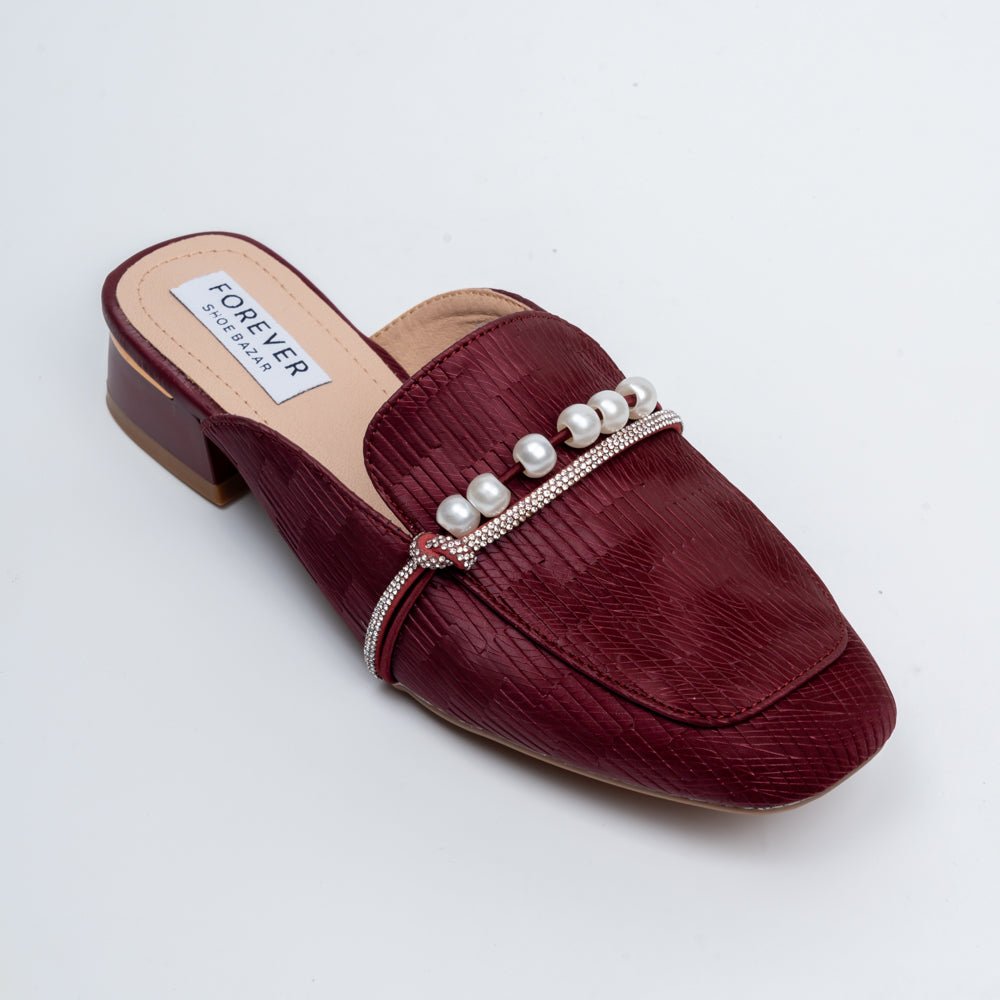 Aria Pearl - Maroon Casual Mules - view 3