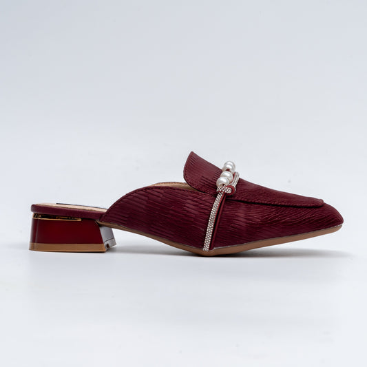 Aria Pearl - Maroon Casual Mules