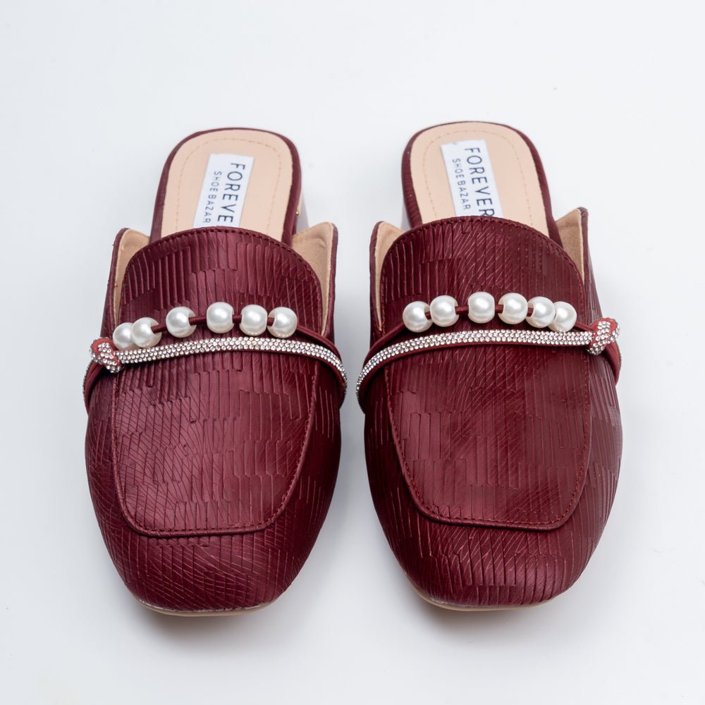 Aria Pearl - Maroon Casual Mules - view 4