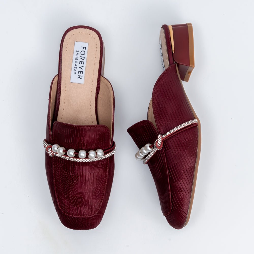 Aria Pearl - Maroon Casual Mules - view 5