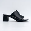 Stud Story - Black Block Heel Mules