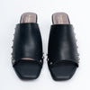 Stud Story - Black Block Heel Mules