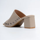 Stud Story - Beige Block Heel Mules - view 6