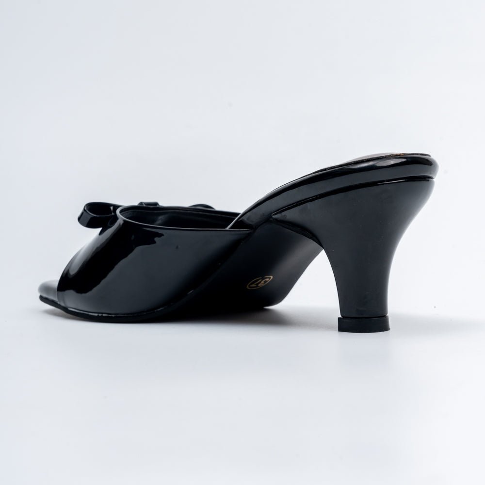 Bow Bliss - Black Kitten Heels - view 6