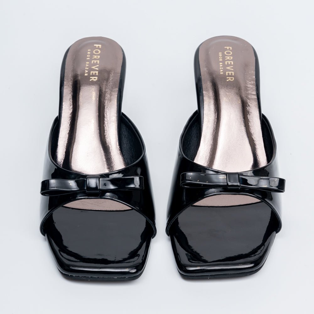 Bow Bliss - Black Kitten Heels - view 4