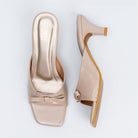 Bow Bliss - Khaki Kitten Heels - view 5