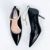 Pearl Poise - Black Anklet Pumps