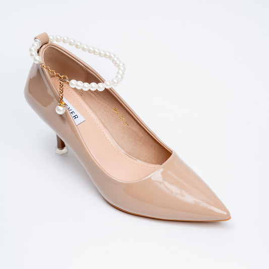 Pearl Poise - Khaki Anklet Pumps