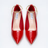 Scarlet Charm - Red Ankle Chain Pumps