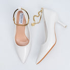 Scarlet Charm - White Ankle Chain Pumps - view 5