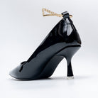Scarlet Charm - Black Ankle Chain Pumps - view 6