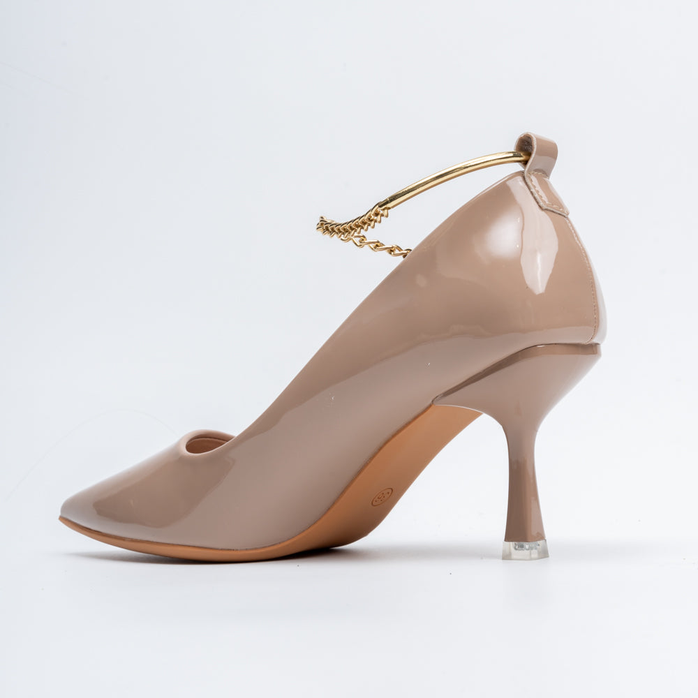 Scarlet Charm - Khaki Ankle Chain Pumps - view 6