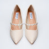 Ivory Charm - Beige Block Heel Pumps