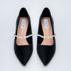 Ivory Charm - Black Block Heel Pumps