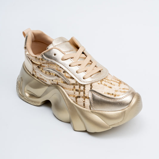 Aura Sequin - Gold Sneaker