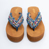 Boho Beaded - Blue Platform Slip-On