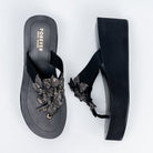 Blossom Rhinestone - Black Platform Slip-On - view 3