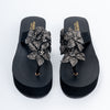 Blossom Rhinestone - Black Platform Slip-On