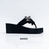 Blossom Rhinestone - Black Platform Slip-On