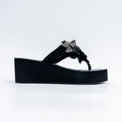 Blossom Rhinestone - Black Platform Slip-On