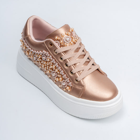 Pearl Play - Champagne Fashion Sneakers