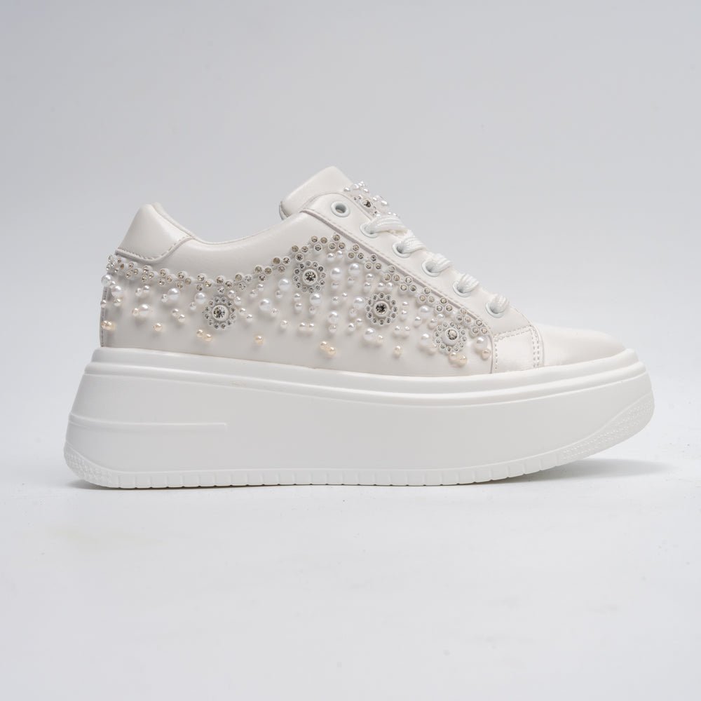 Pearl Play - White Fashion Sneakers - view 2
