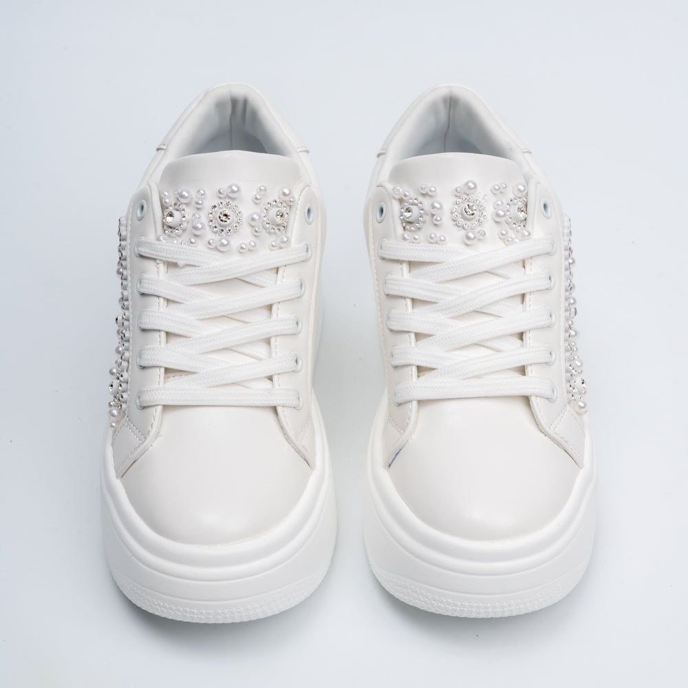 Pearl Play - White Fashion Sneakers - view 4