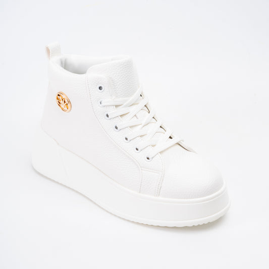Signature Mark - White Casual Sneakers