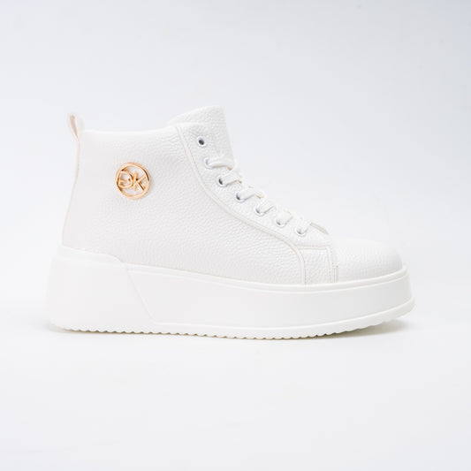 Signature Mark - White Casual Sneakers