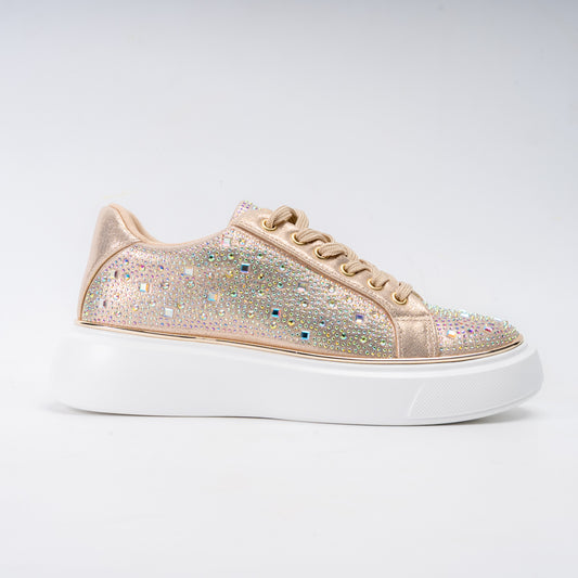 Glitz Elevate Stepper - Gold Fancy Sneakers