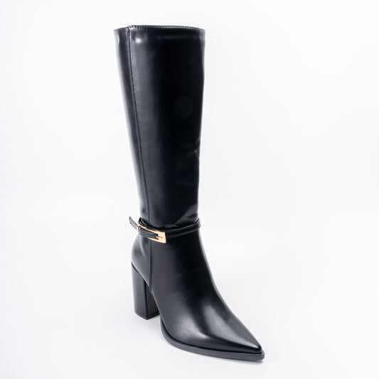 Cozy Flex - Black Casual Knee Boots