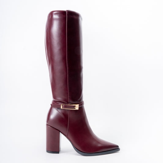Cozy Flex - Maroon Casual Knee Boots