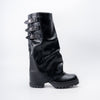 Rebel Noir Triple Buckle - Black Casual Boots