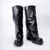 Rebel Noir Triple Buckle - Black Casual Boots