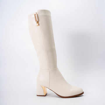 Noir Elegance - White Casual Boots