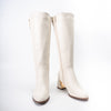 Noir Elegance - White Casual Boots
