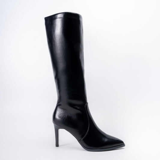 Enigma Stiletto - Black Casual Knee Boots