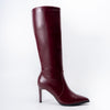 Enigma Stiletto - Maroon Casual Knee Boots