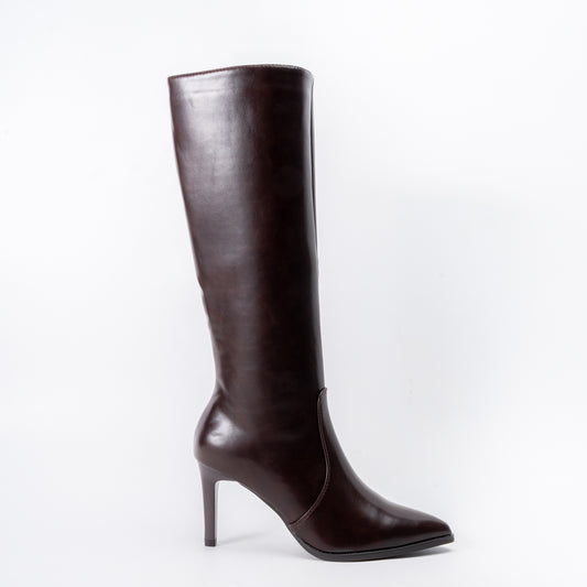 Enigma Stiletto - Coffee Casual Knee Boots