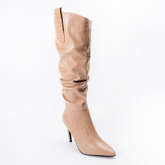 Croc Diva - Khaki Heel Boots