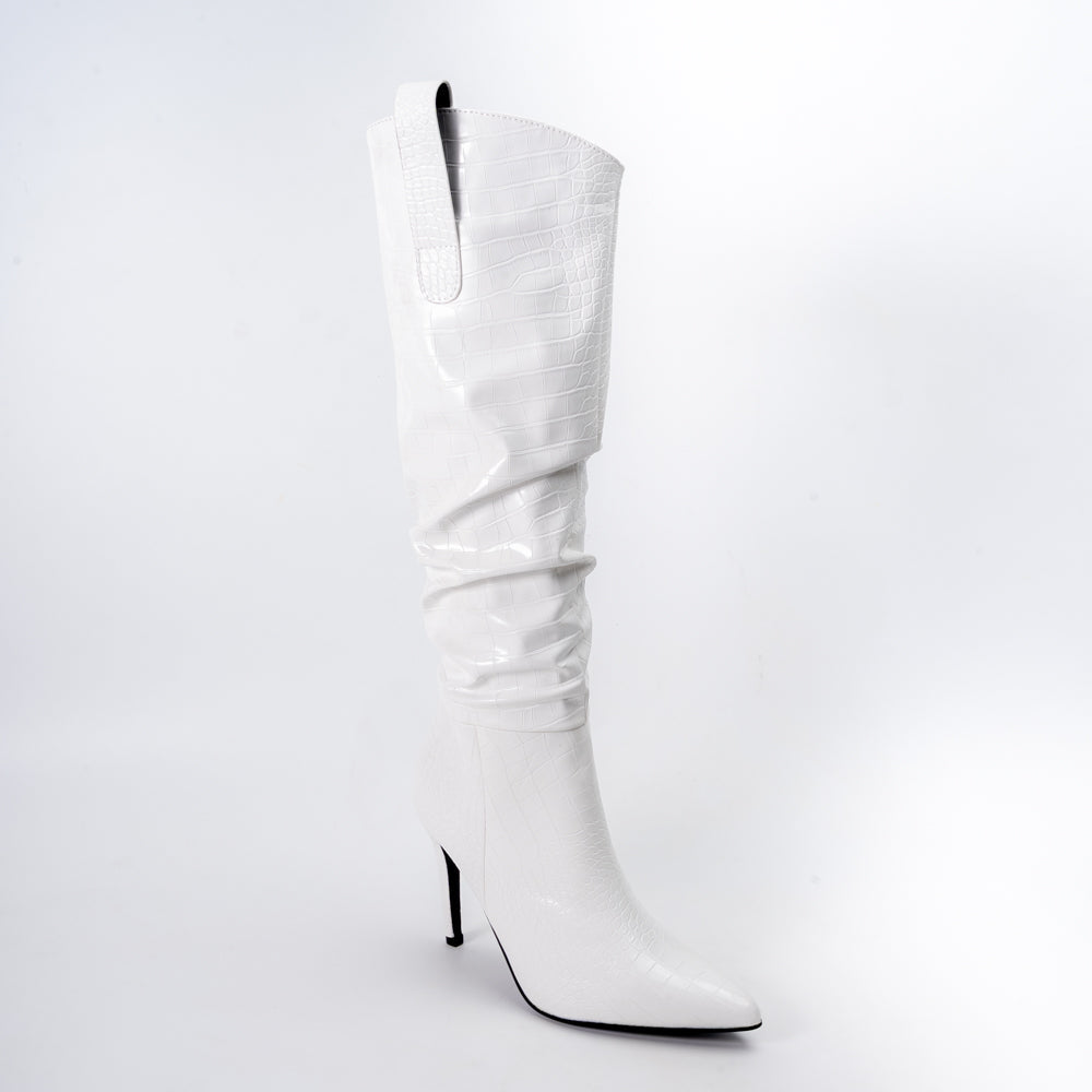 Croc Diva - White Heel Boots - view 2