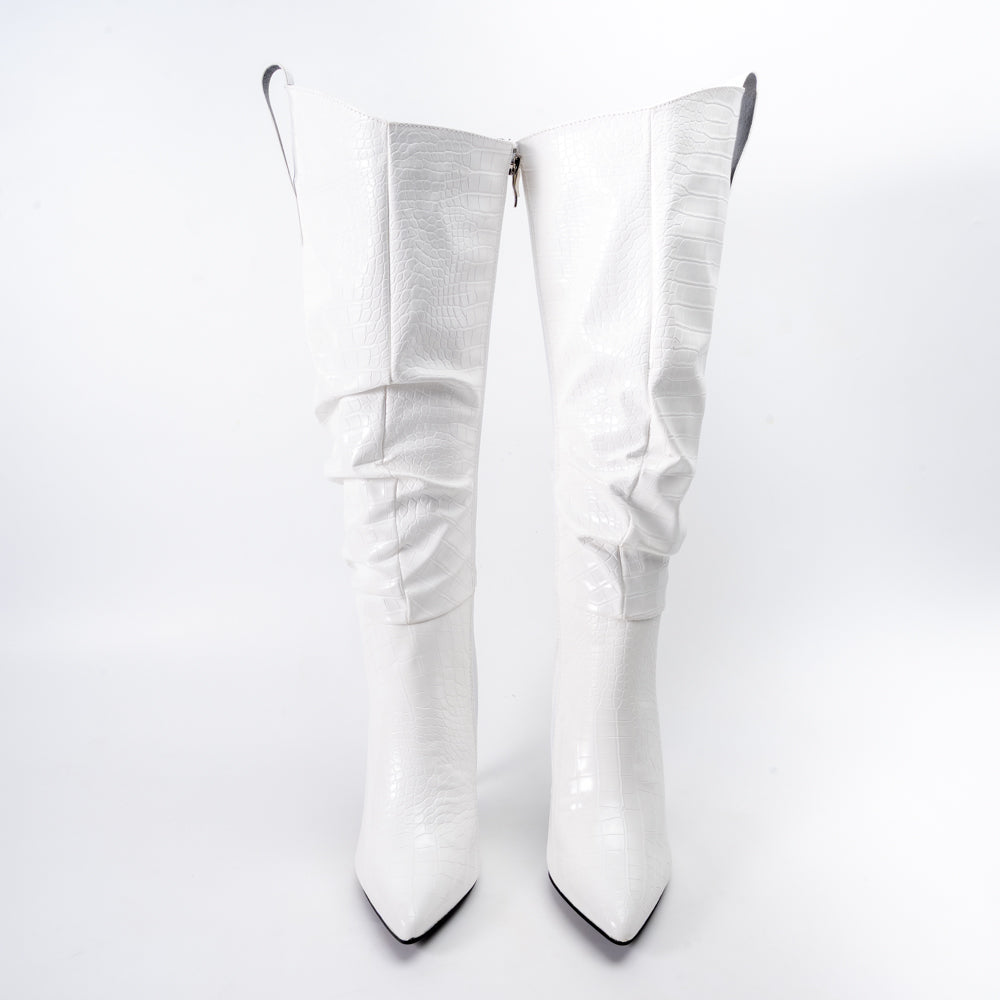 Croc Diva - White Heel Boots - view 3