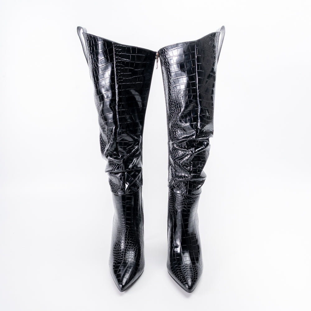 Croc Diva - Black Heel Boots - view 3