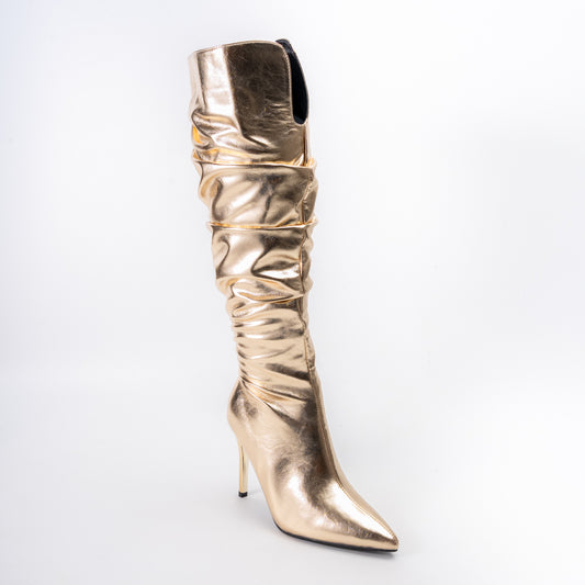 Boot Up Babe - Gold Partywear Boots .