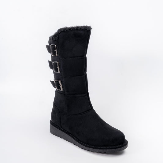 Nordic Charm - Black Casual Fur Boots
